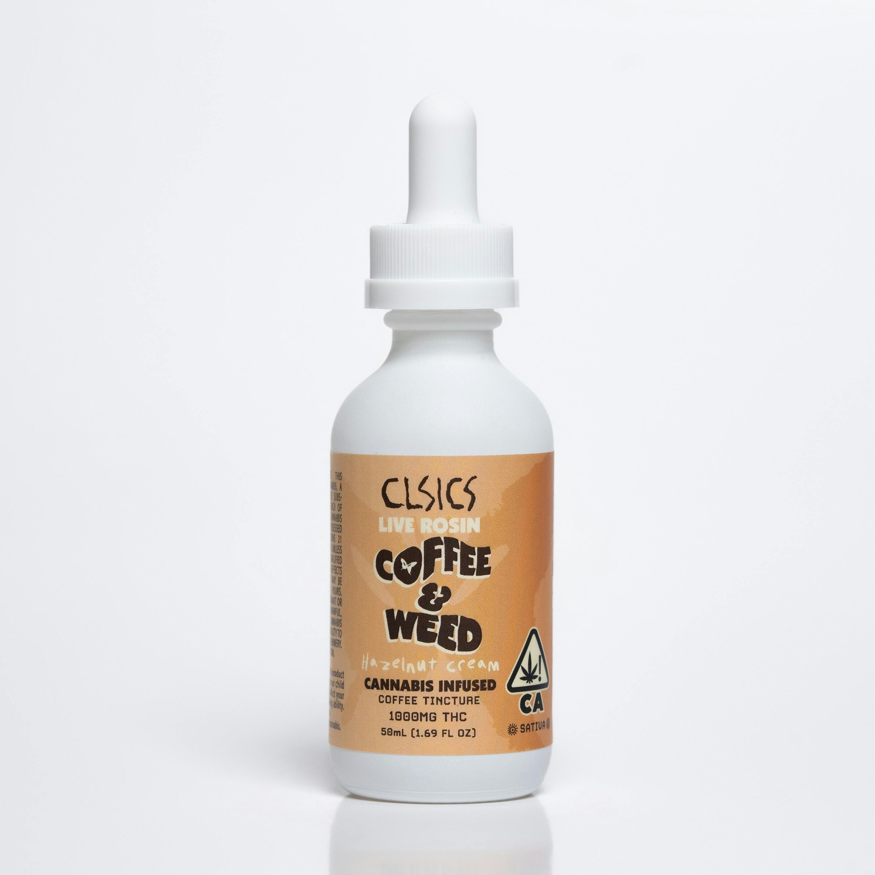 CLSICS - Live Rosin Tincture Coffee & Weed: Hazelnut Cream - (1000mg) Sativa
