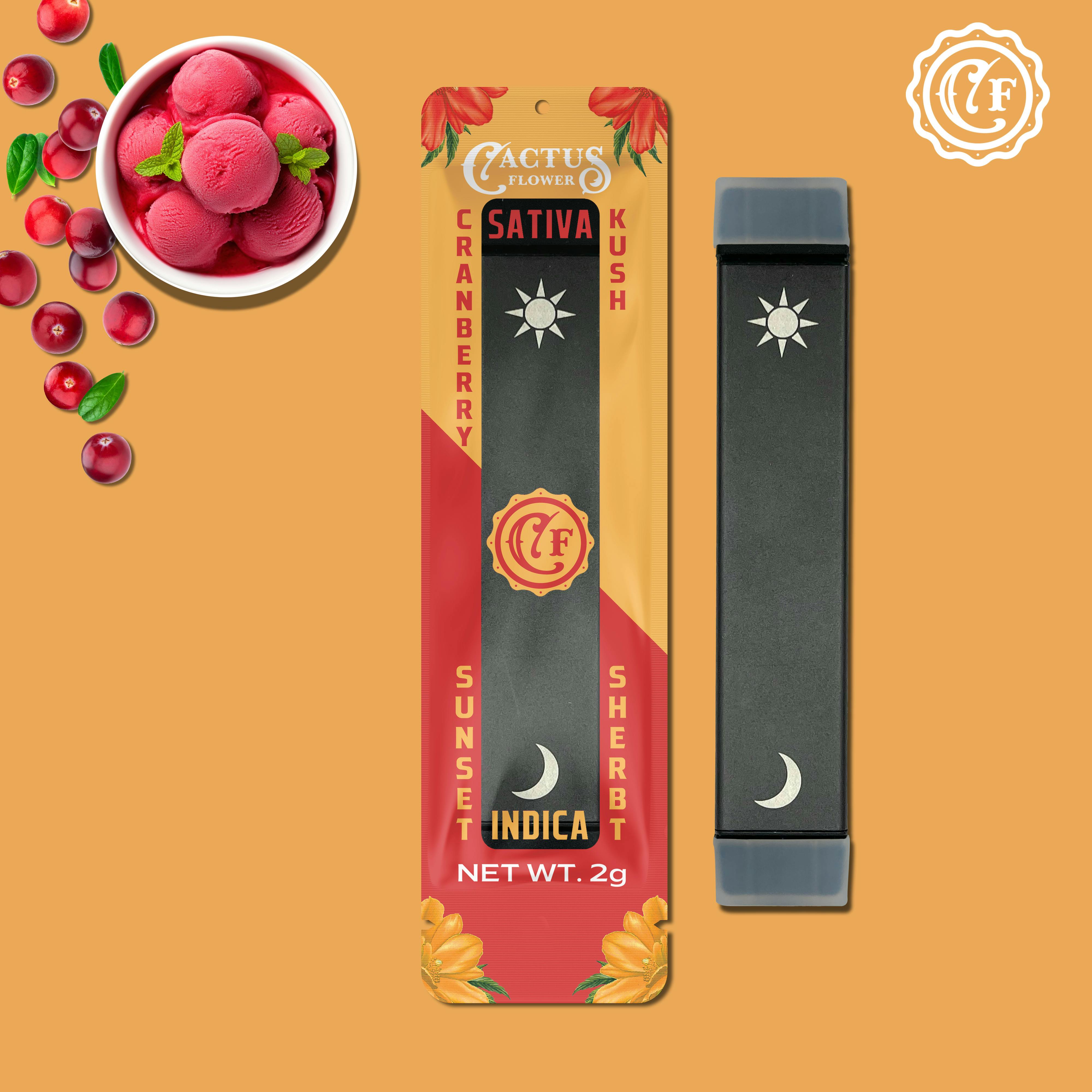 Cranberry Kush/Sunset Sherbet 2G Dual Vape