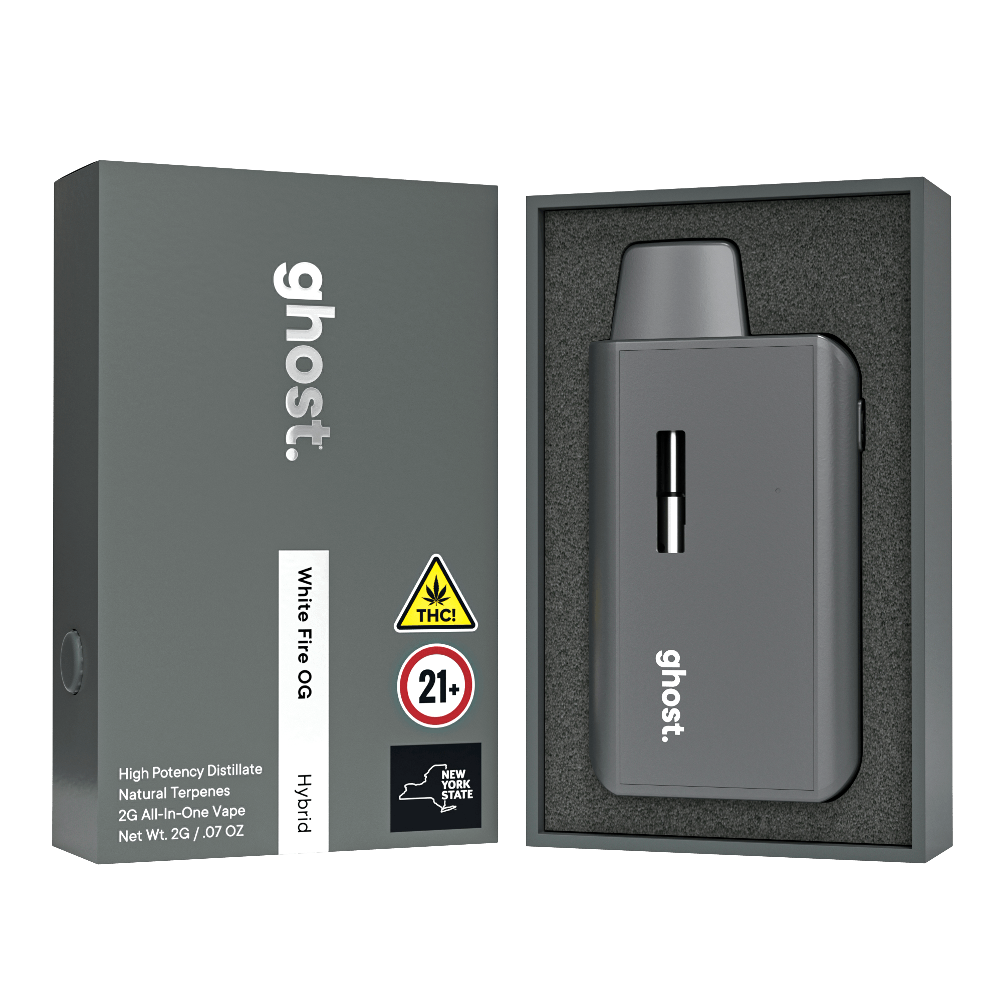 White Fire OG 2g All-In-One Vape - ghost.