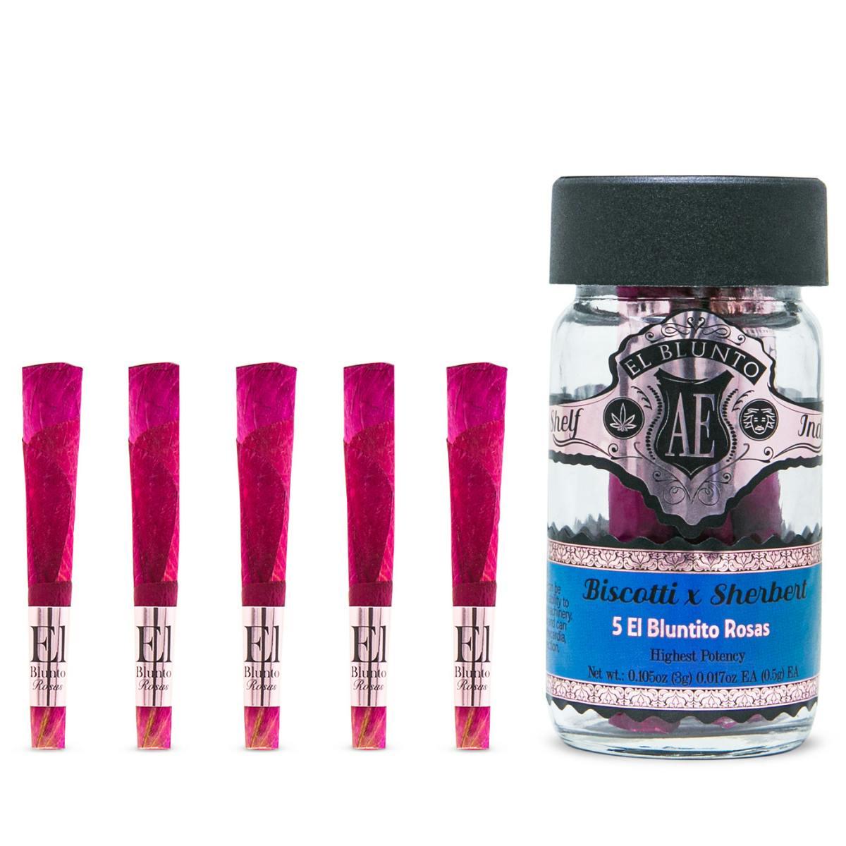 El Bluntito Rosa - 5-Pack - Biscotti x Sherbert [Mini Rose Joint Pack]