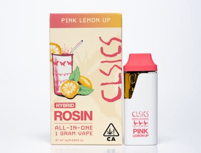 CLSICS Rosin & Rosin Infused Pre Rolls - Clsics Pink Lemon Up - LIVE ROSIN ALL IN ONE VAPE 1g