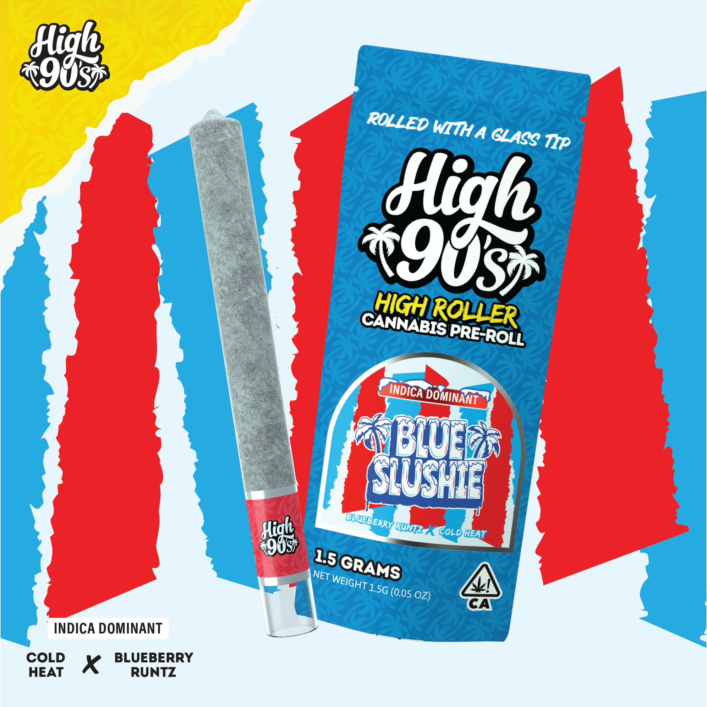 High 90s : Blue Slushie 1.5g High Roller Pre-Roll - HIGH 90s