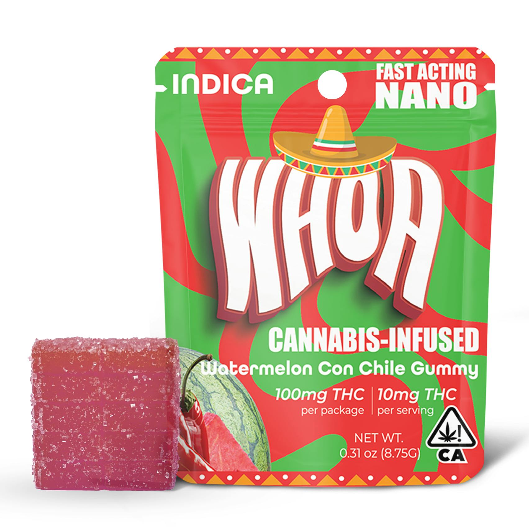 WHOA Watermelon Con Chile Gummy - Bite (100mg)