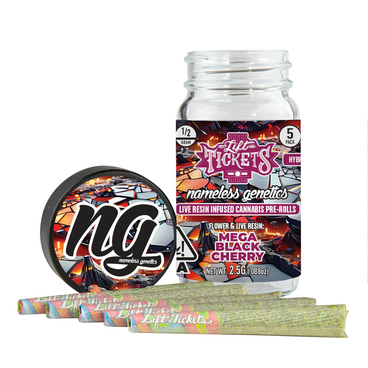 Mega Black Cherry - Infused Pre-Roll 5-Pack - Lift Tickets