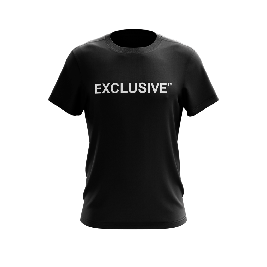 Exclusive White Logo | Black T-Shirt