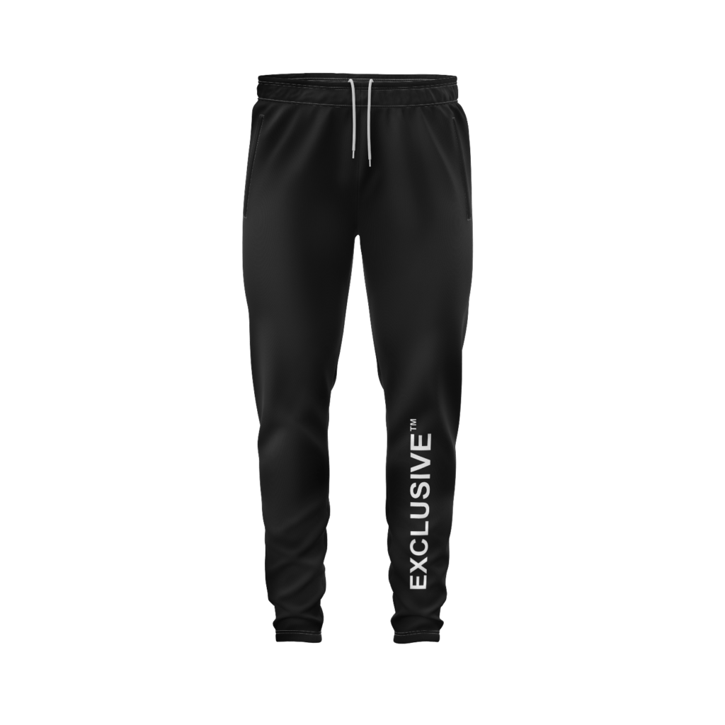 Exclusive White Logo | Black Sweatpants
