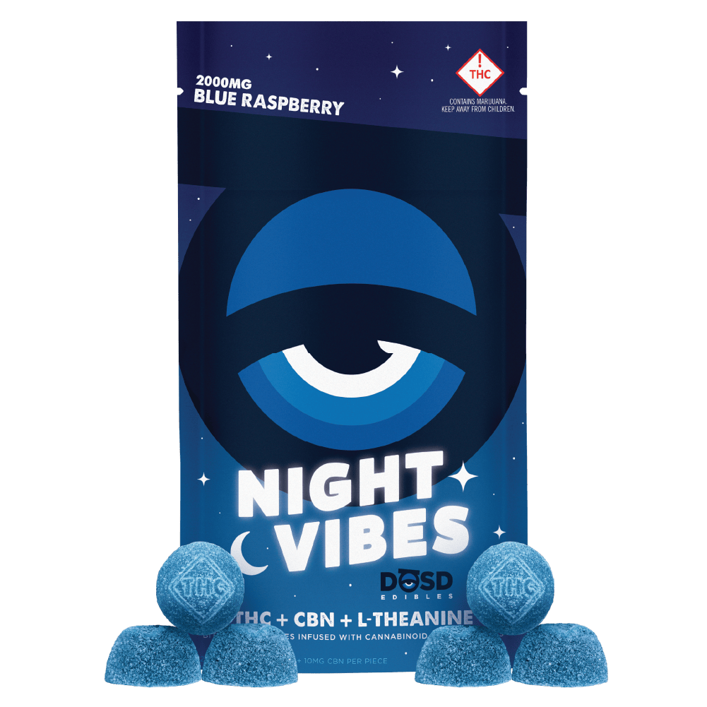 NIGHT VIBES - Blue Raspberry CBN + L-Theanine - 2000mg by DŌSD Edibles