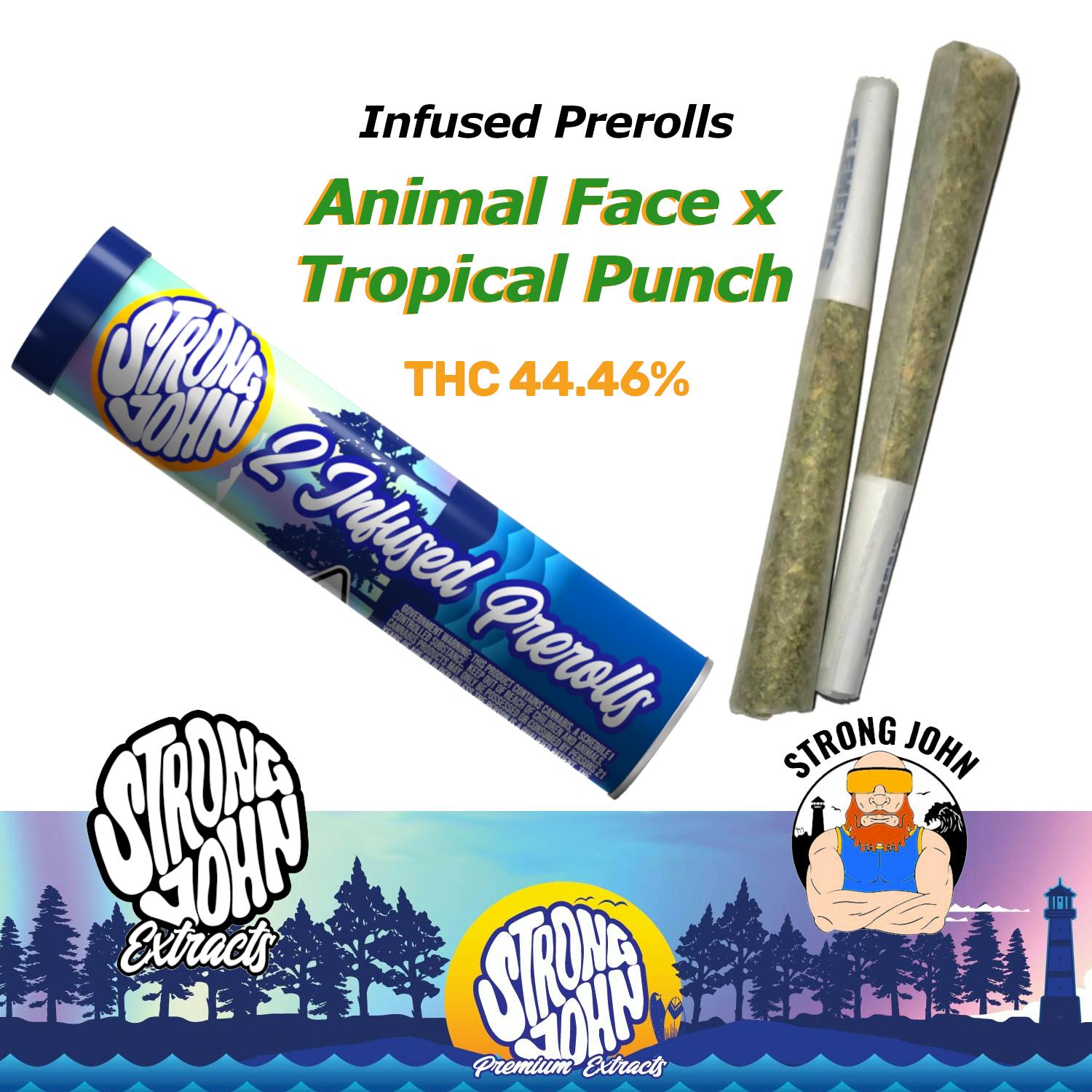 Infused Prerolls 2pk Animal Face X Tropical Punch 1 5g Strong