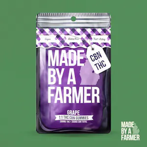 MADE BY A FARMER - Grape - 200mg THC + 200mg CBN (1:1) Gummies 10pcs x 20mg Made by a Farmer