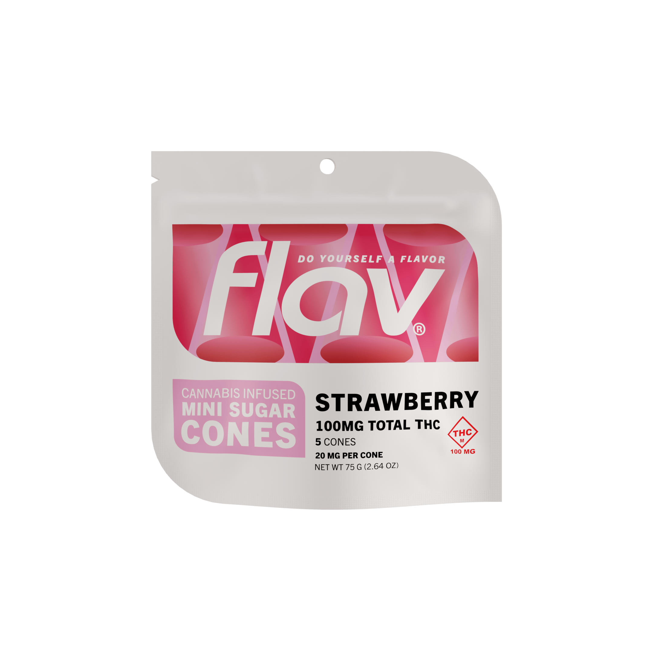 Strawberry Cones - High Dose 100mg | 5 pack | 20mg by Flav