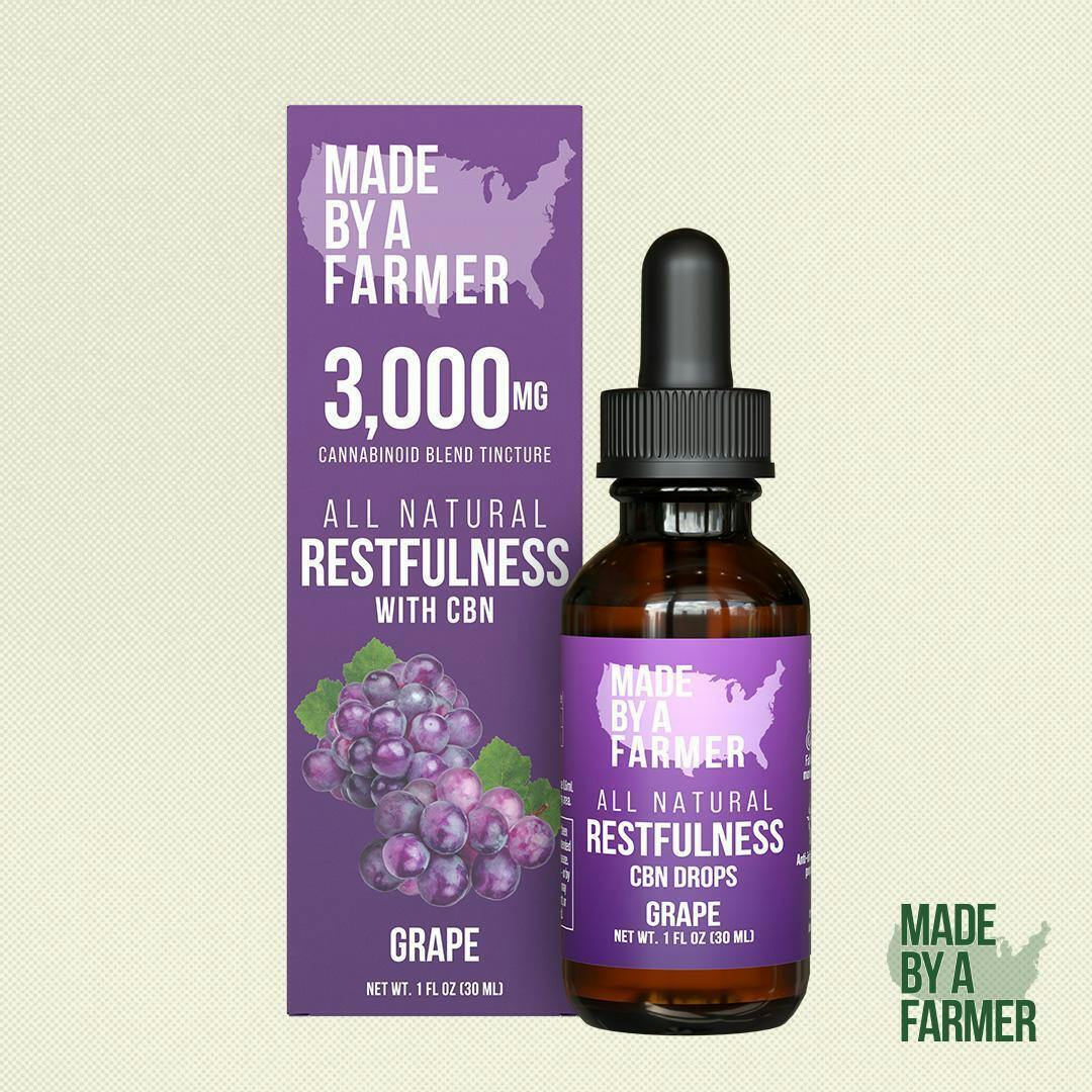 Restfulness | Grape Tincture | CBN:CBD 1500mg:1500mg | 30mL by Made By A Farmer