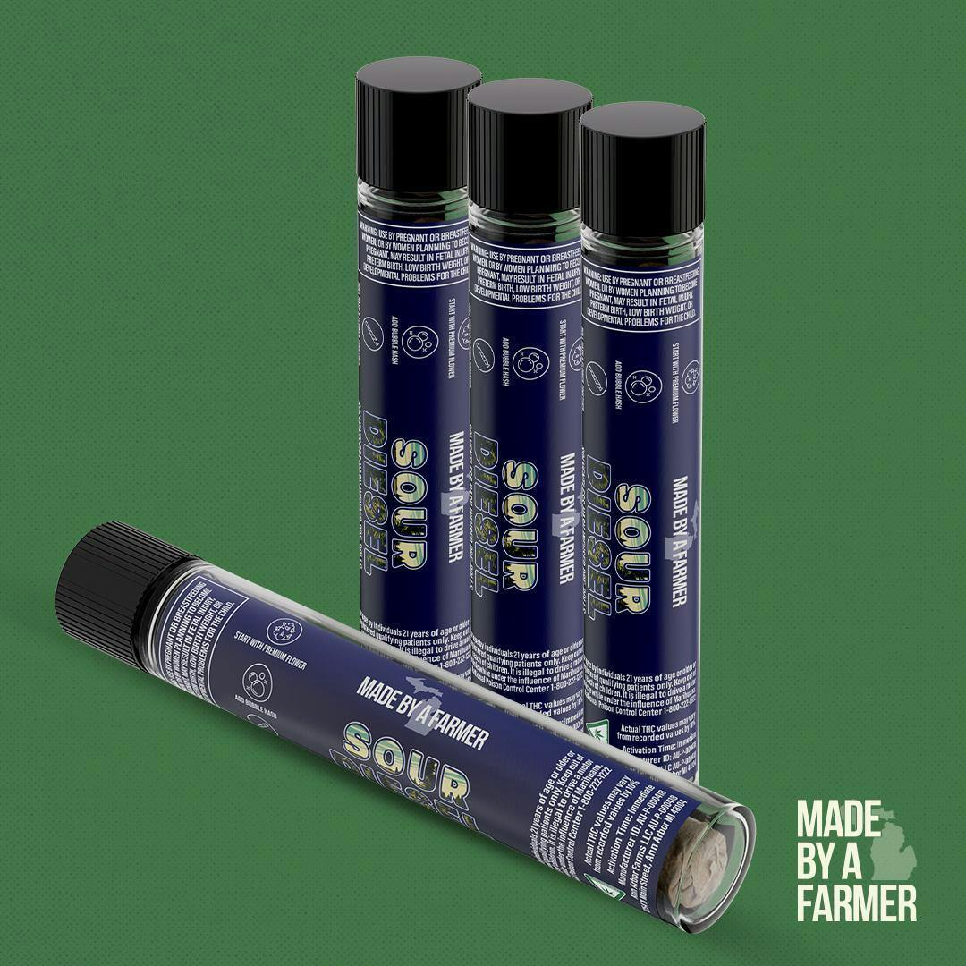 MBAG | 1g Bubble Hash Infused Pre Roll (THC+CBG) | Sour Diesel by Made By A Farmer