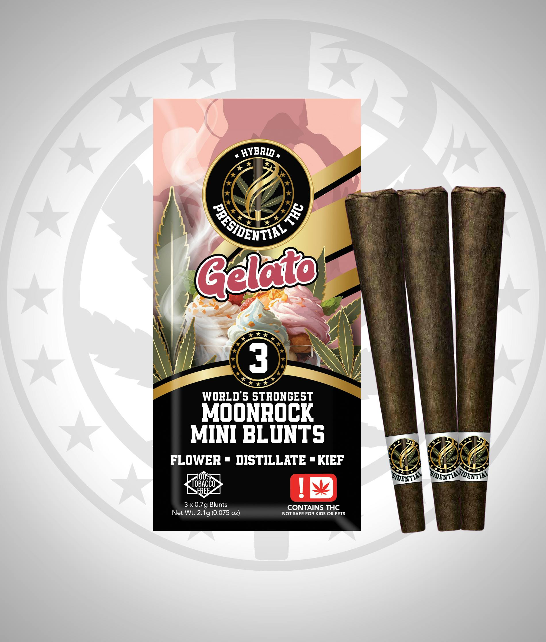 Presidential THC Pee-Wee Moon Rock Mini Blunts - Gelato (2.1g ...