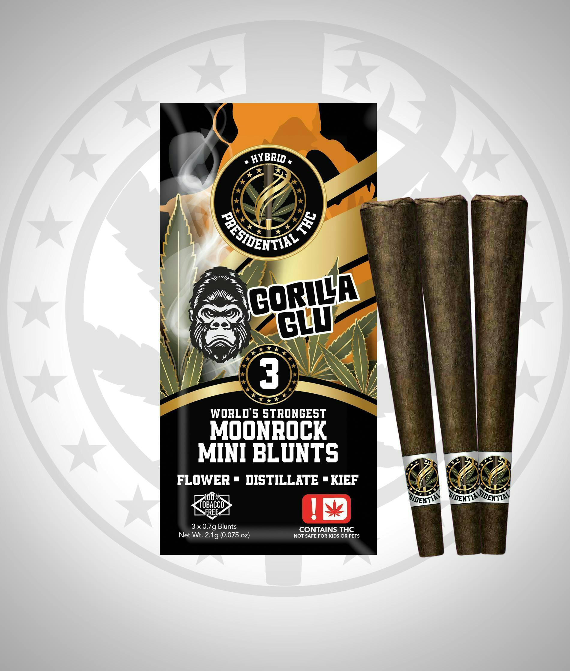 Gorilla Glu | Moon Rock Blunts Infused Minis | 0.7g each | 3pk
