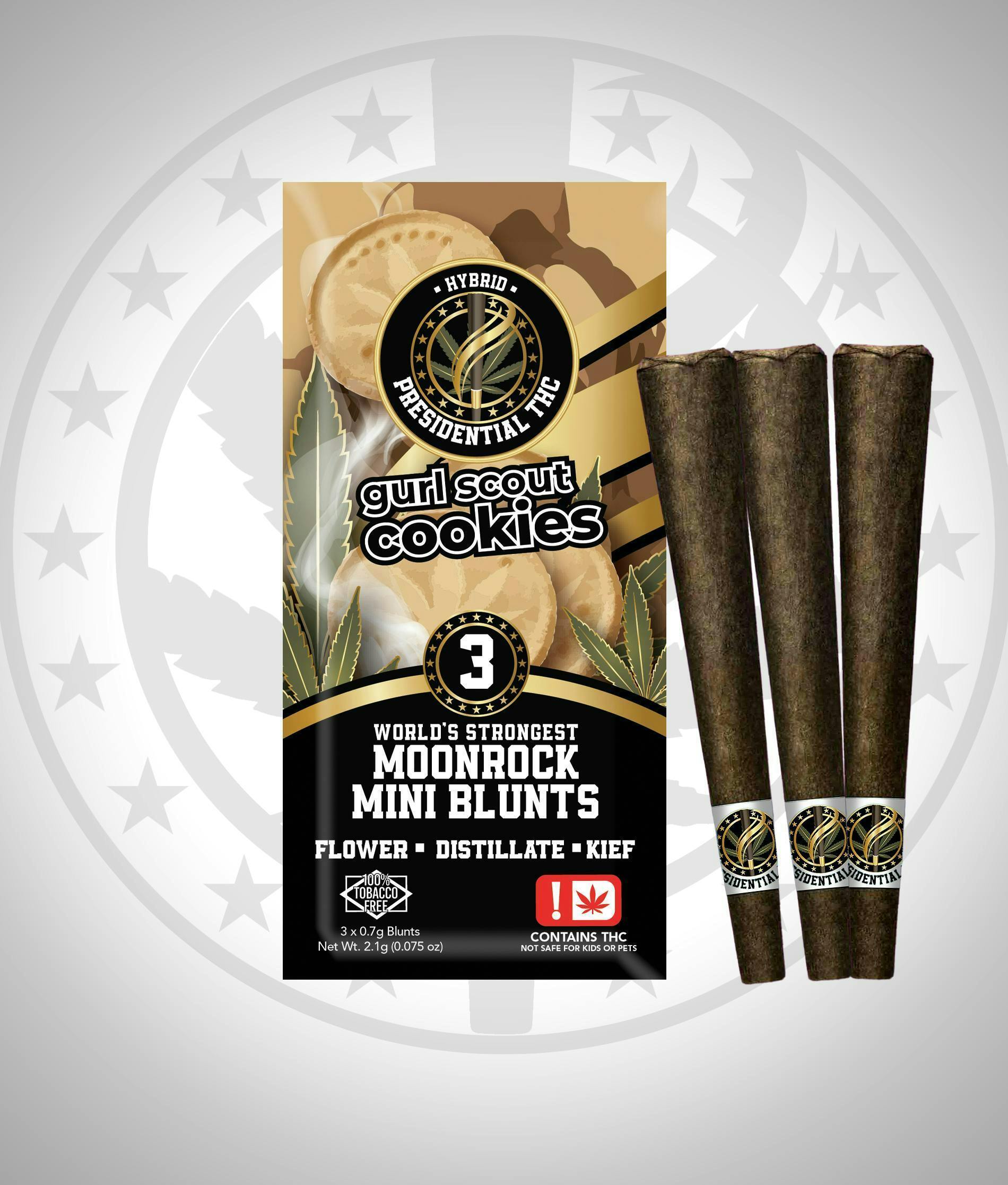 Gurl Scout Cookies | Moon Rock Blunts Infused Minis | 0.7g each | 3pk