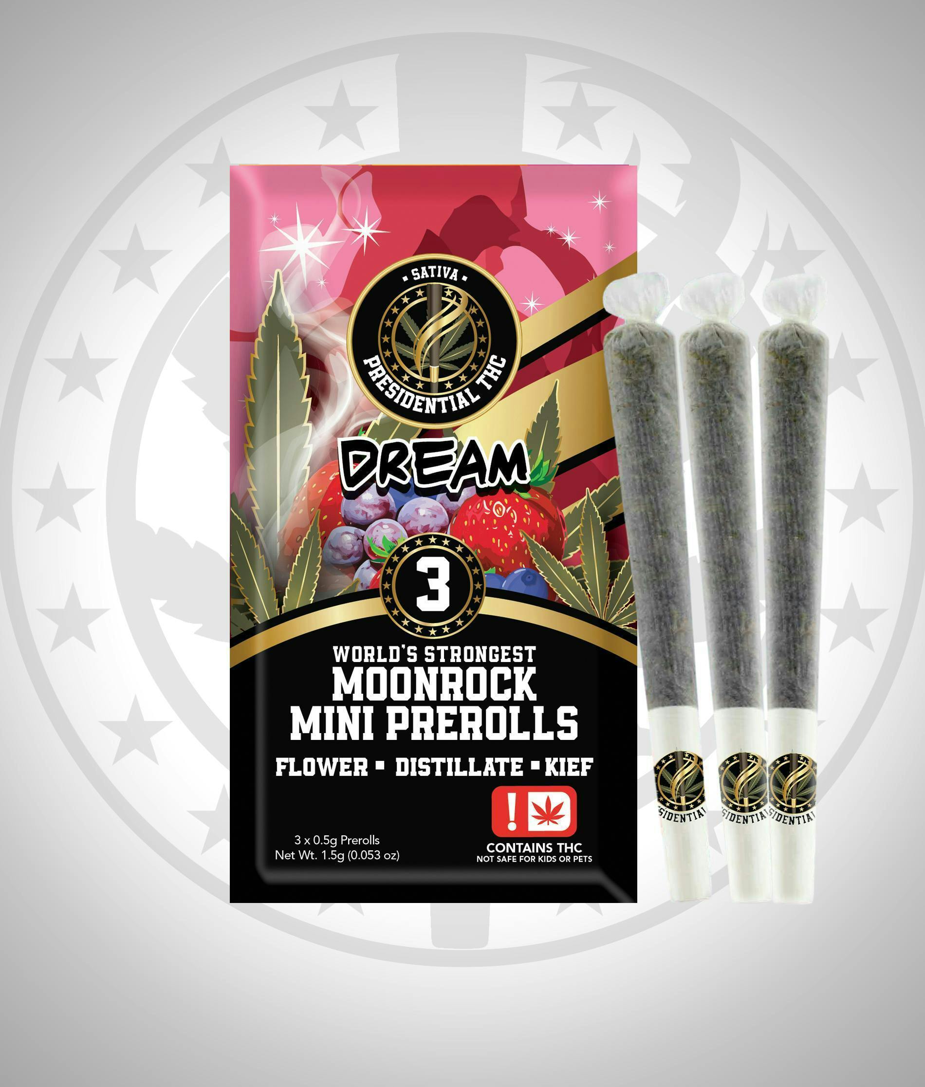 Dream | Moon Rock Prerolls Infused Minis | 0.5g each | 3pk