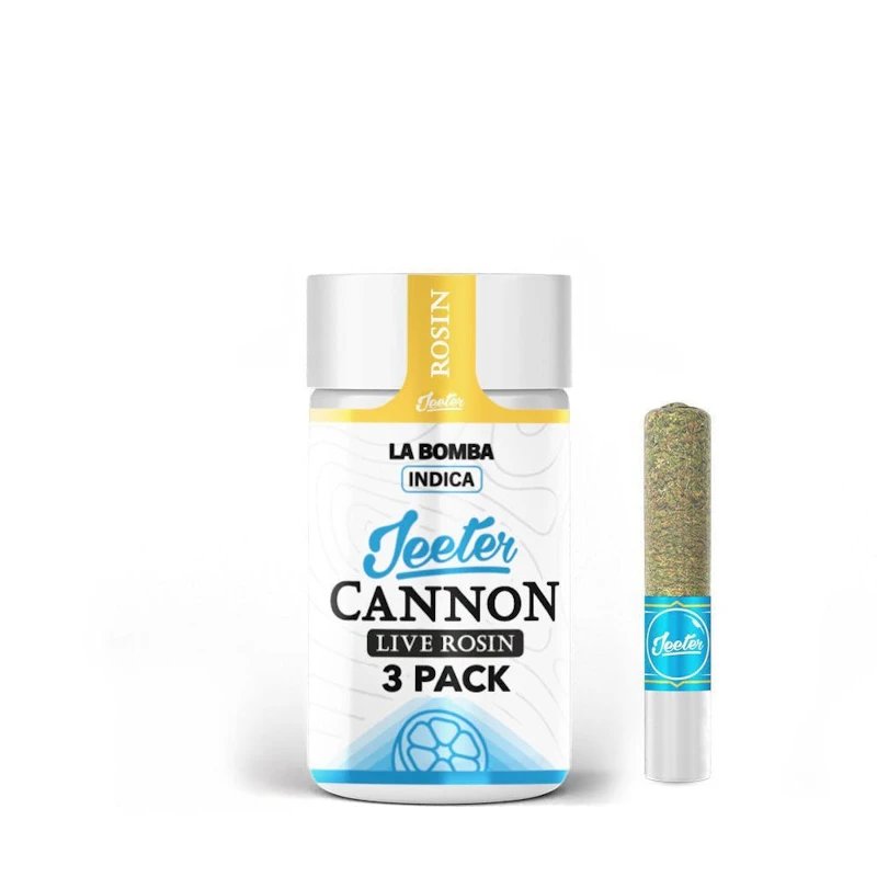 Jeeter La Bomba · Live Rosin Cannons · Infused Minis · 0.5g each · 3pk, Infused Pre-Rolls