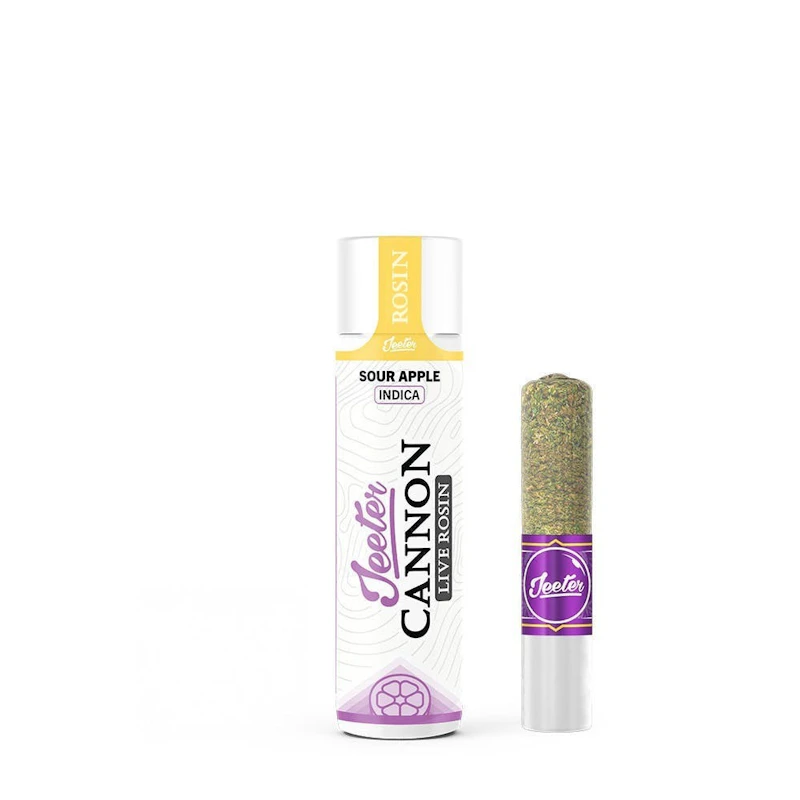 Jeeter Sour Apple · Live Rosin Cannon · Infused Joint · 1.3g, Infused Pre-Rolls