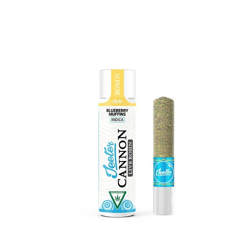 Jeeter Blueberry Muffins · Live Rosin Cannon · Infused Joint · 1.3g, Infused Pre-Rolls
