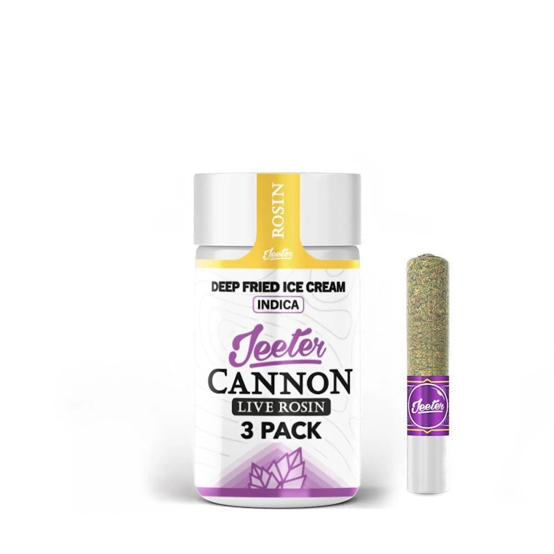 Jeeter Deep Fried Ice Cream · Live Rosin Cannons · Infused Minis · 0.5g ea · 3pk, Infused Pre-Rolls