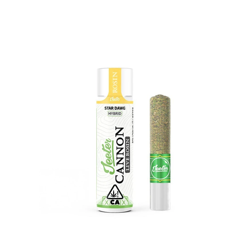 Jeeter Star Dawg · Live Rosin Cannon · Infused Joint · 1.3g, Infused Pre-Rolls