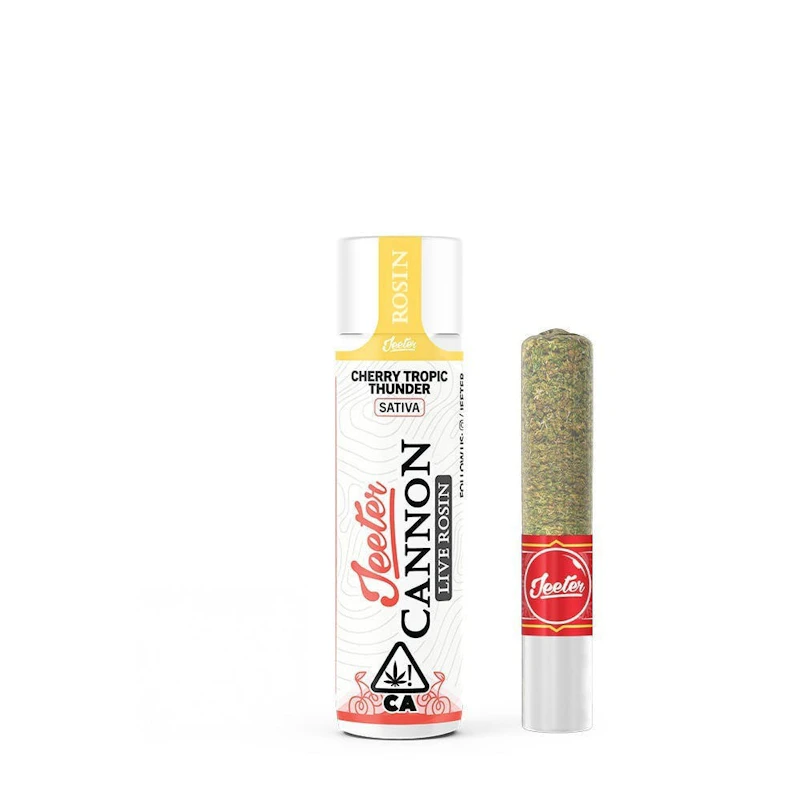 Jeeter Cherry Tropic Thunder · Live Rosin Cannon · Infused Joint · 1.3g, Infused Pre-Rolls
