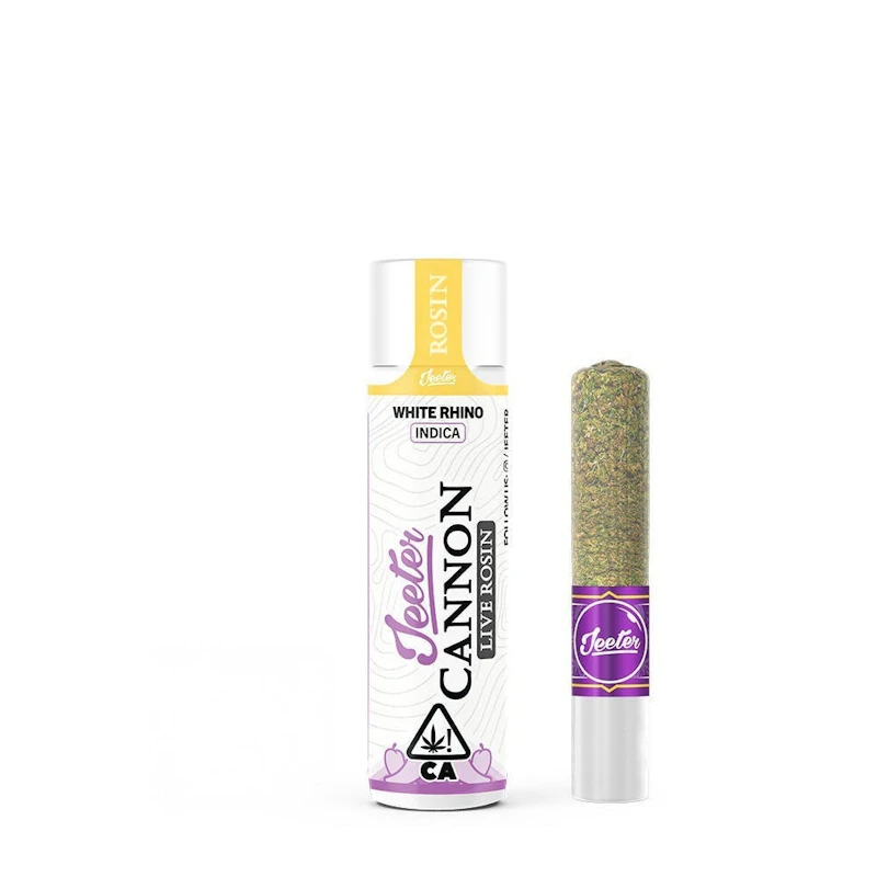 Jeeter White Rhino · Live Rosin Cannon · Infused Joint · 1.3g, Infused Pre-Rolls