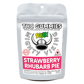 Mighty Viking 10mg THC Gummies - Sour Strawberry Rhubarb Pie