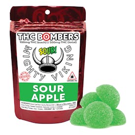 Mighty Viking 100mg THC Bombers - Sour Apple
