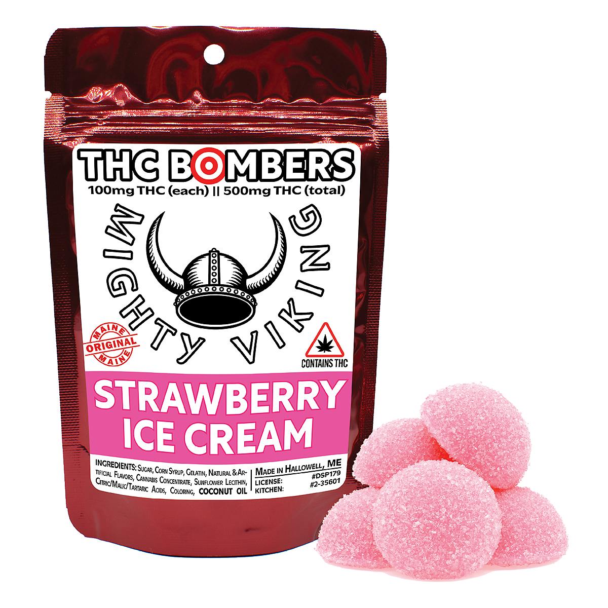 Mighty Viking 100mg THC Bombers - Strawberry Ice Cream by Mighty Viking