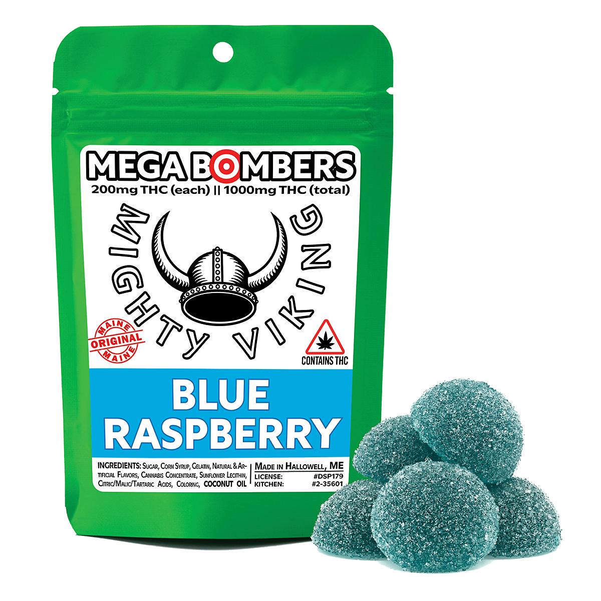 Mighty Viking 200mg THC Mega Bombers - Blue Raspberry by Mighty Viking