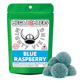 Mighty Viking 200mg THC Mega Bombers - Blue Raspberry