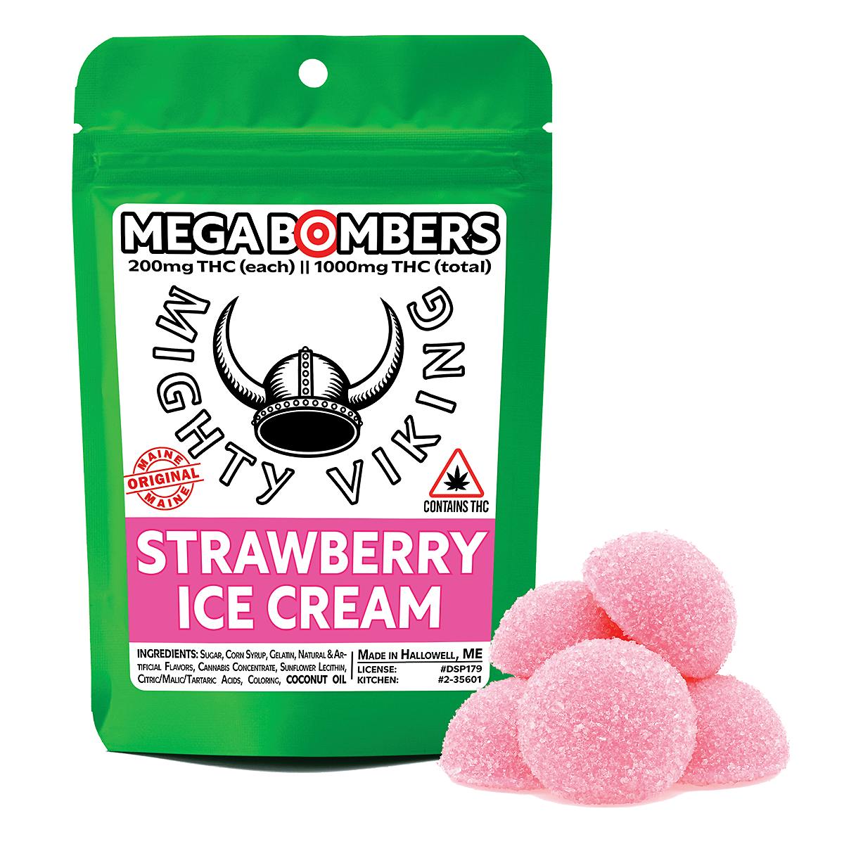 Mighty Viking 200mg THC Mega Bombers - Strawberry Ice Cream by Mighty Viking