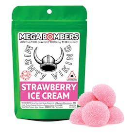 Mighty Viking 200mg THC Mega Bombers - Strawberry Ice Cream