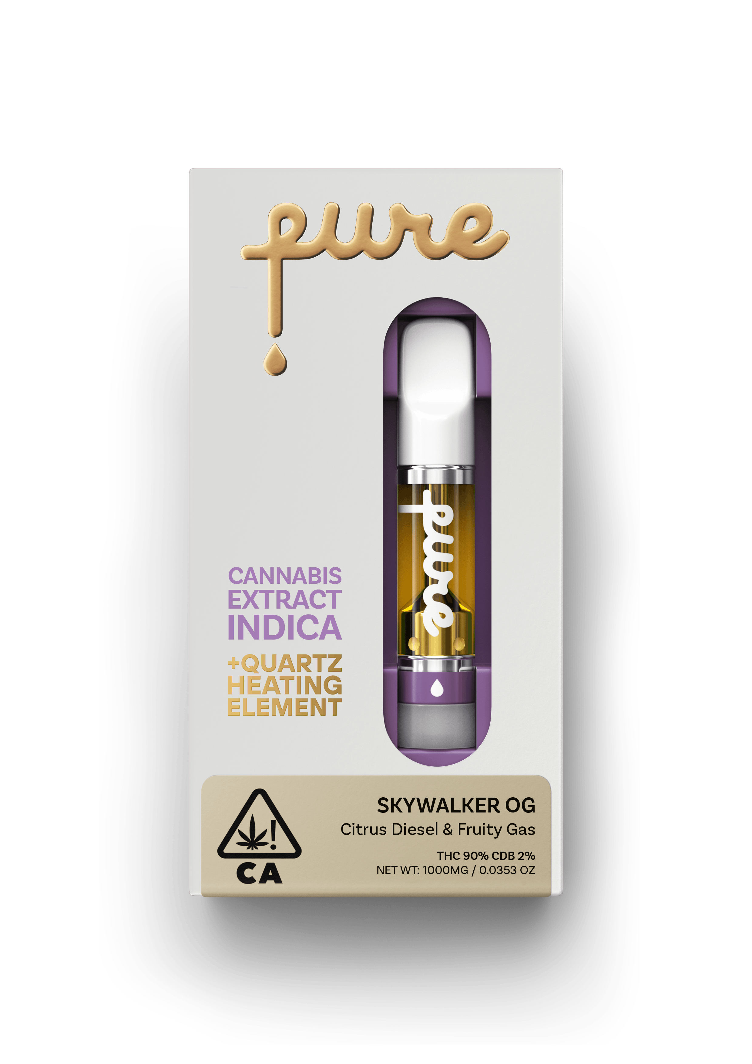 Pure Cannabis Extract 1g Cartridge - Skywalker OG - Indica - Pure Vape