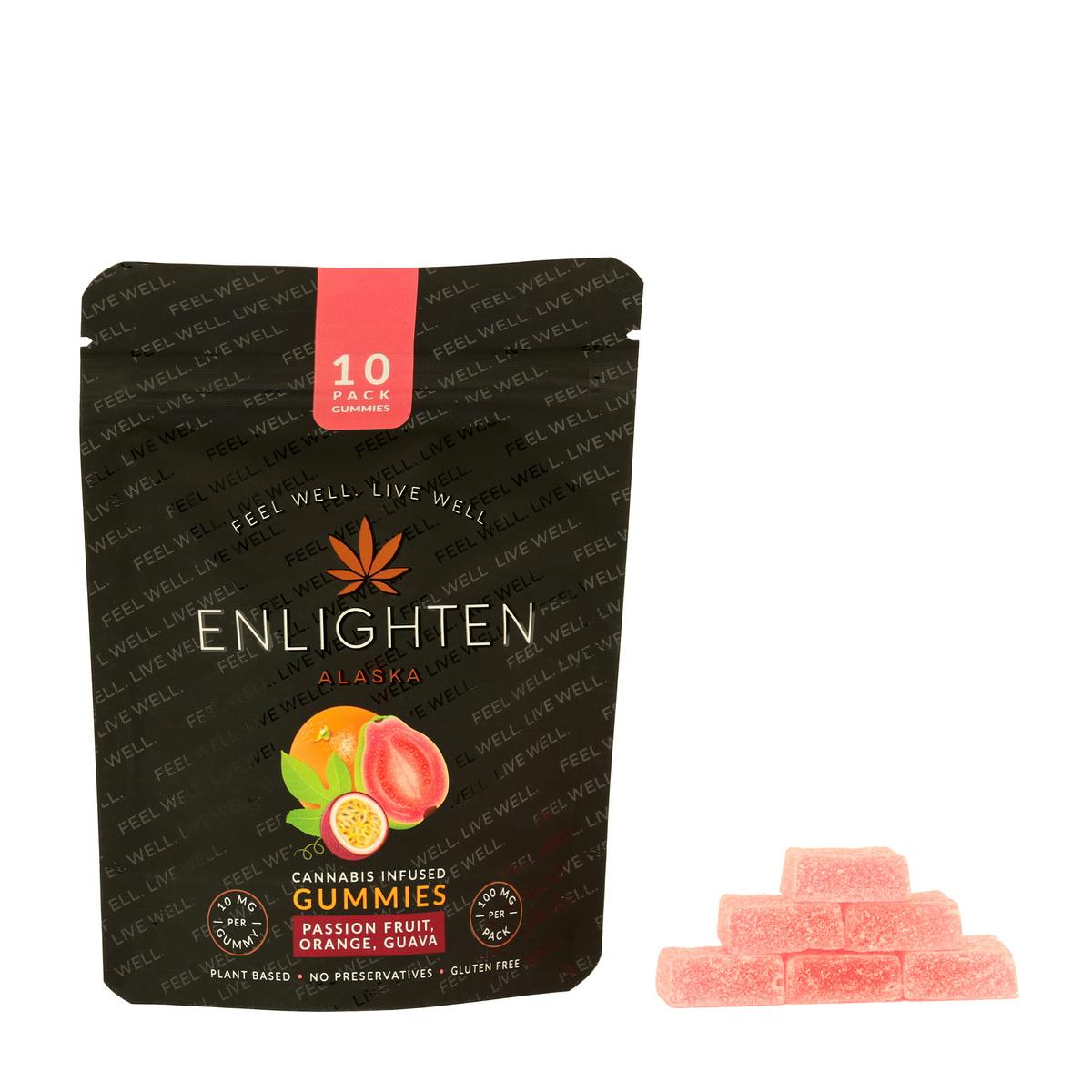 POG Gummies (Passionfruit Orange Guava) | 10-Pack (80mg) by Enlighten