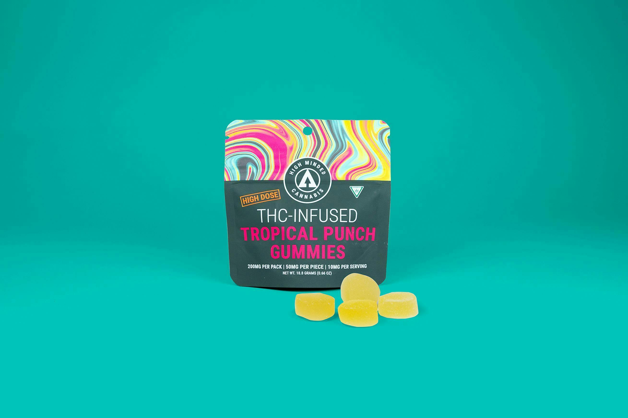 Tropical Punch Gummies - High Dose 4 x 50mg by High Minded