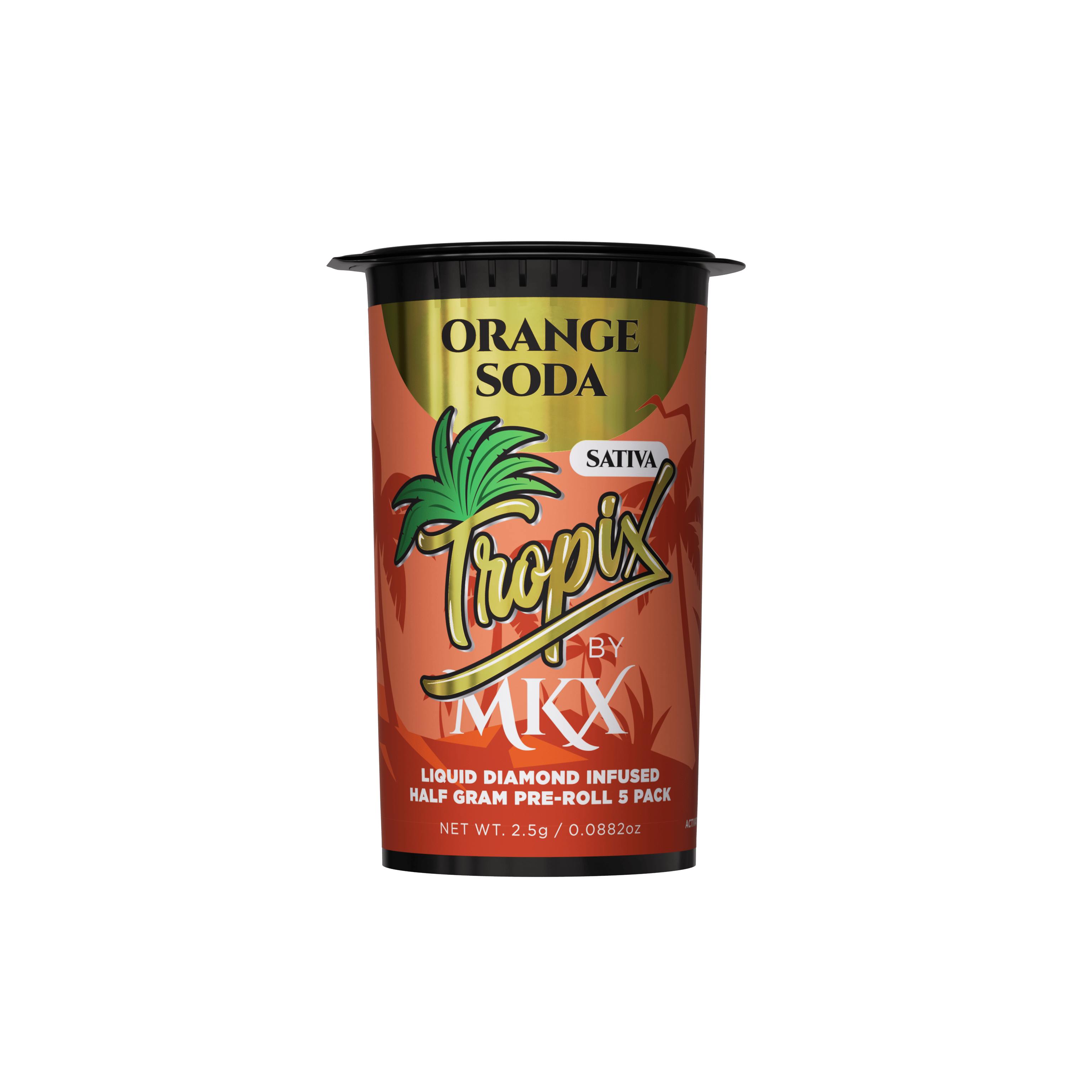 TropiX Liquid Diamond Pre-Rolls (0.5g/5pk) - 2.5G Orange Soda by MKX Oil Co