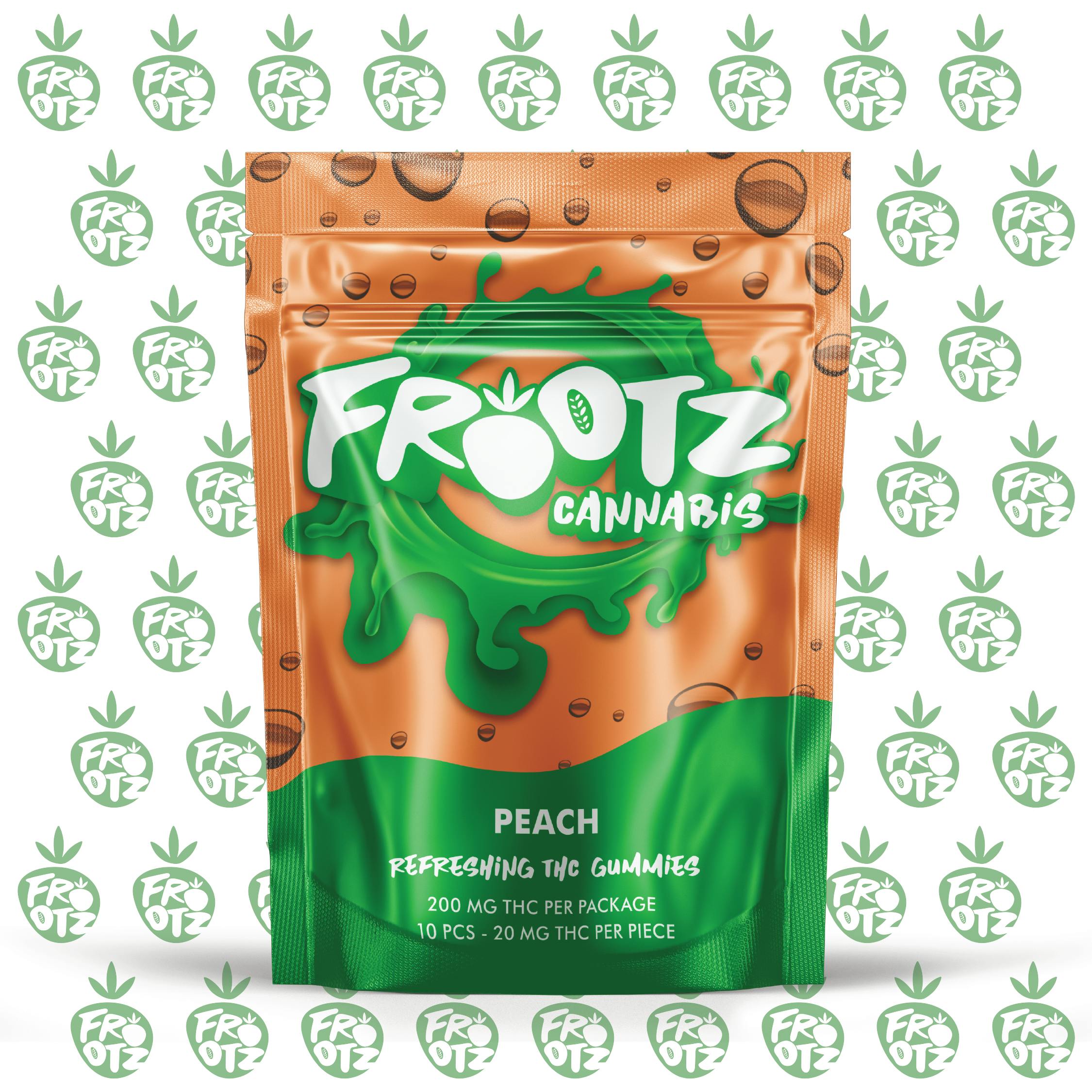 Peach 200MG (10pk x 20mg) by Frootz