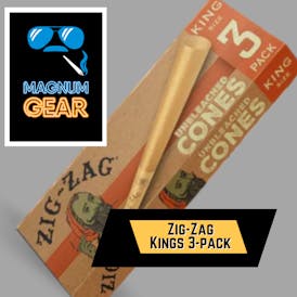 Zig-Zag Unbleached King Cones, 3pk