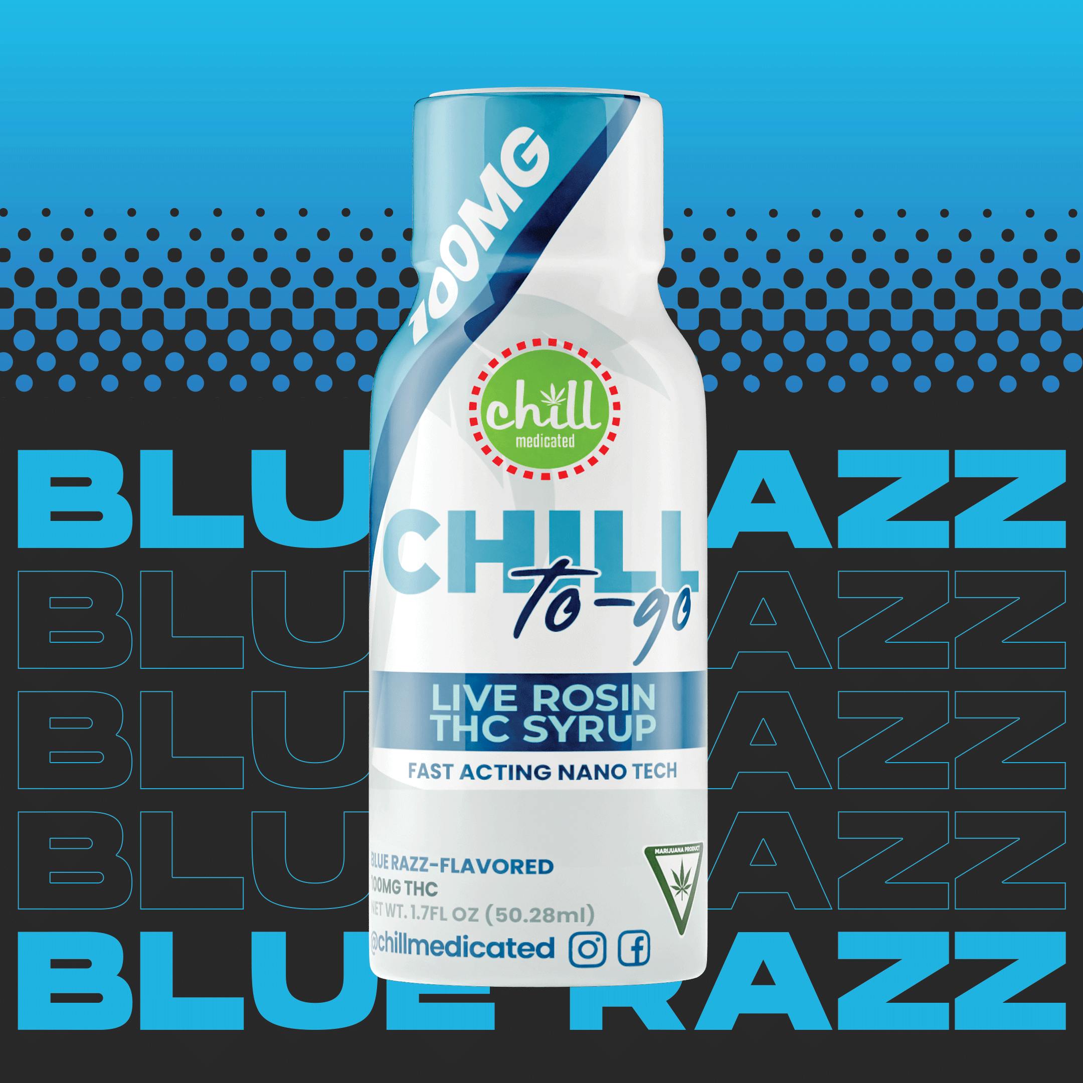 Blue Razz | 100mg THC Live Rosin Syrup | Chill Medicated | REC