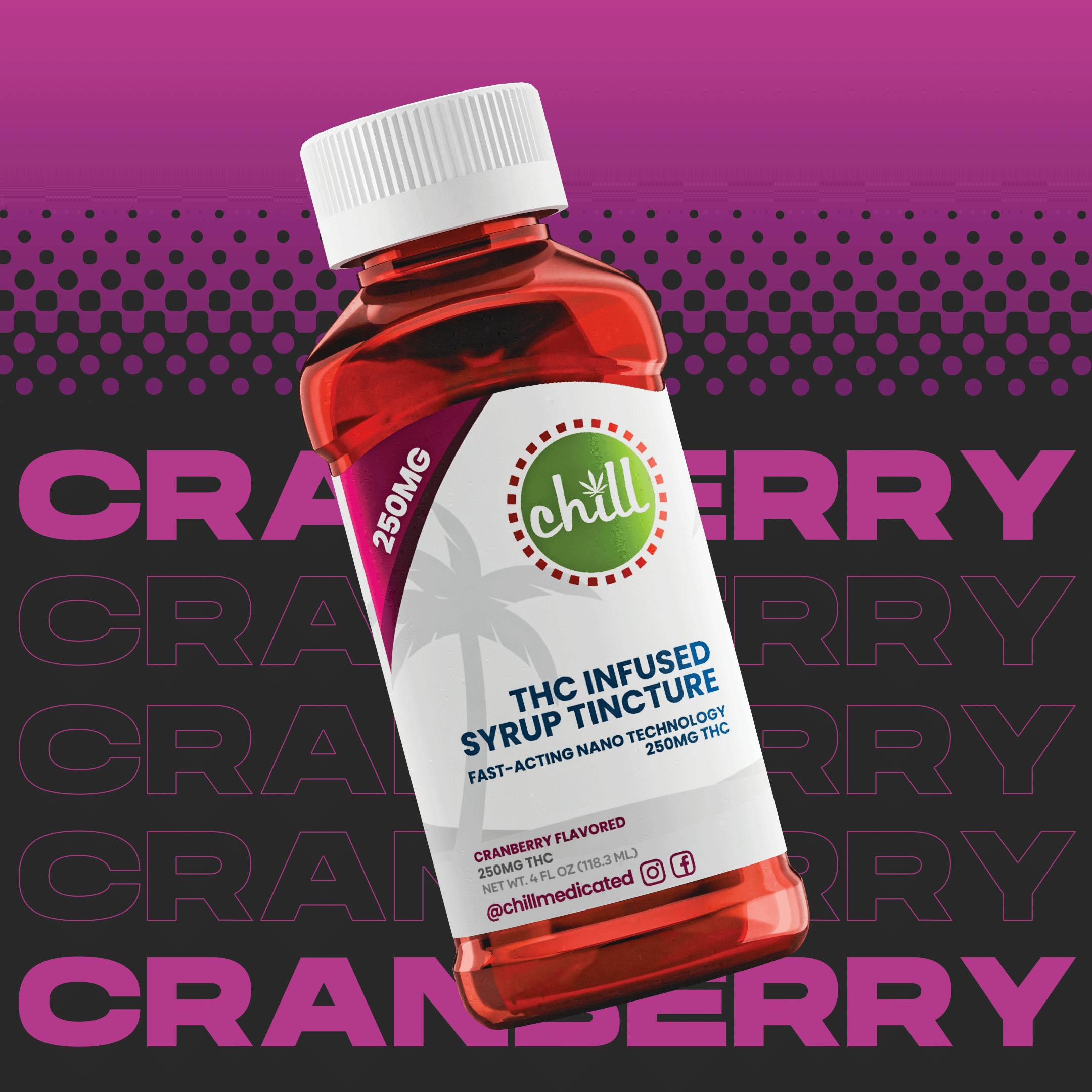 Cranberry | 250mg THC Syrup Tincture | Chill Medicated | REC - Chill ...