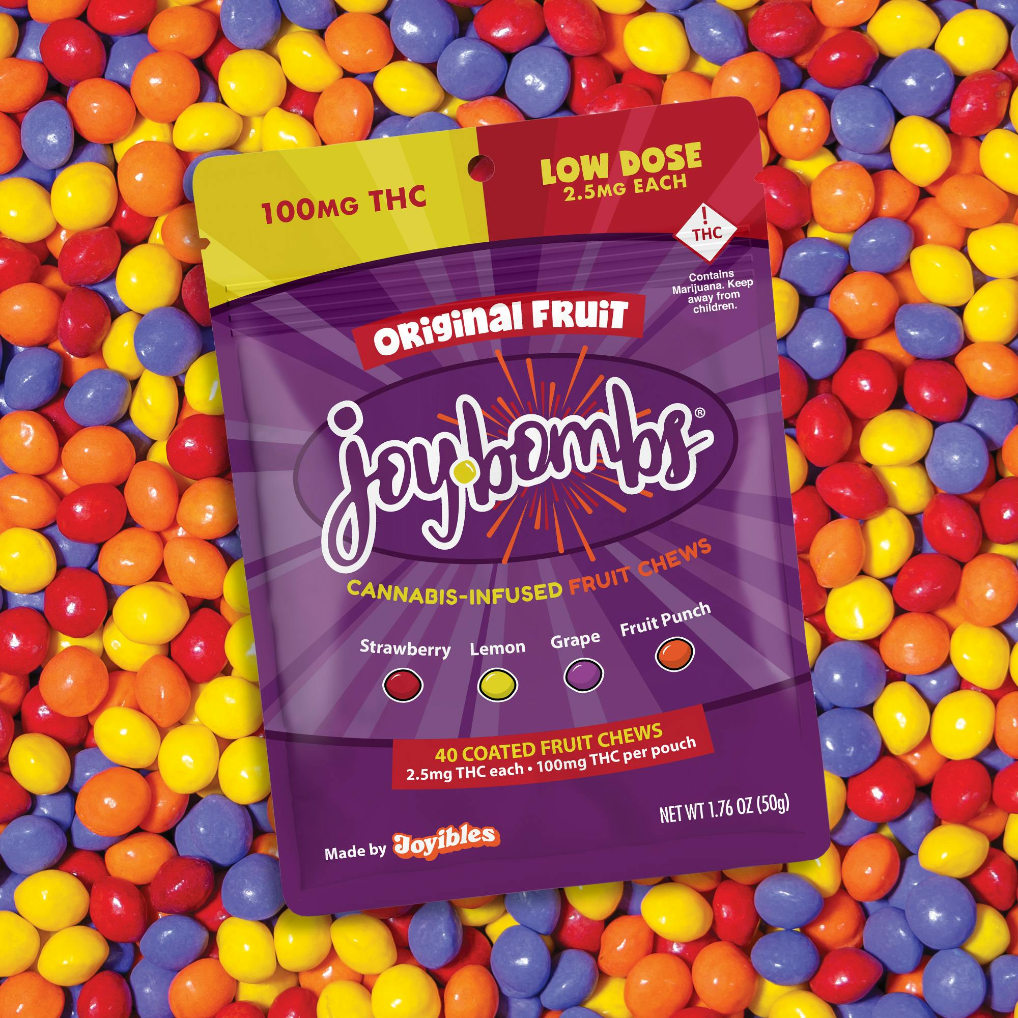 Joy Bombs Original Fruit - 100mg THC (40pk / 2.5mg THC ea) by Joyibles