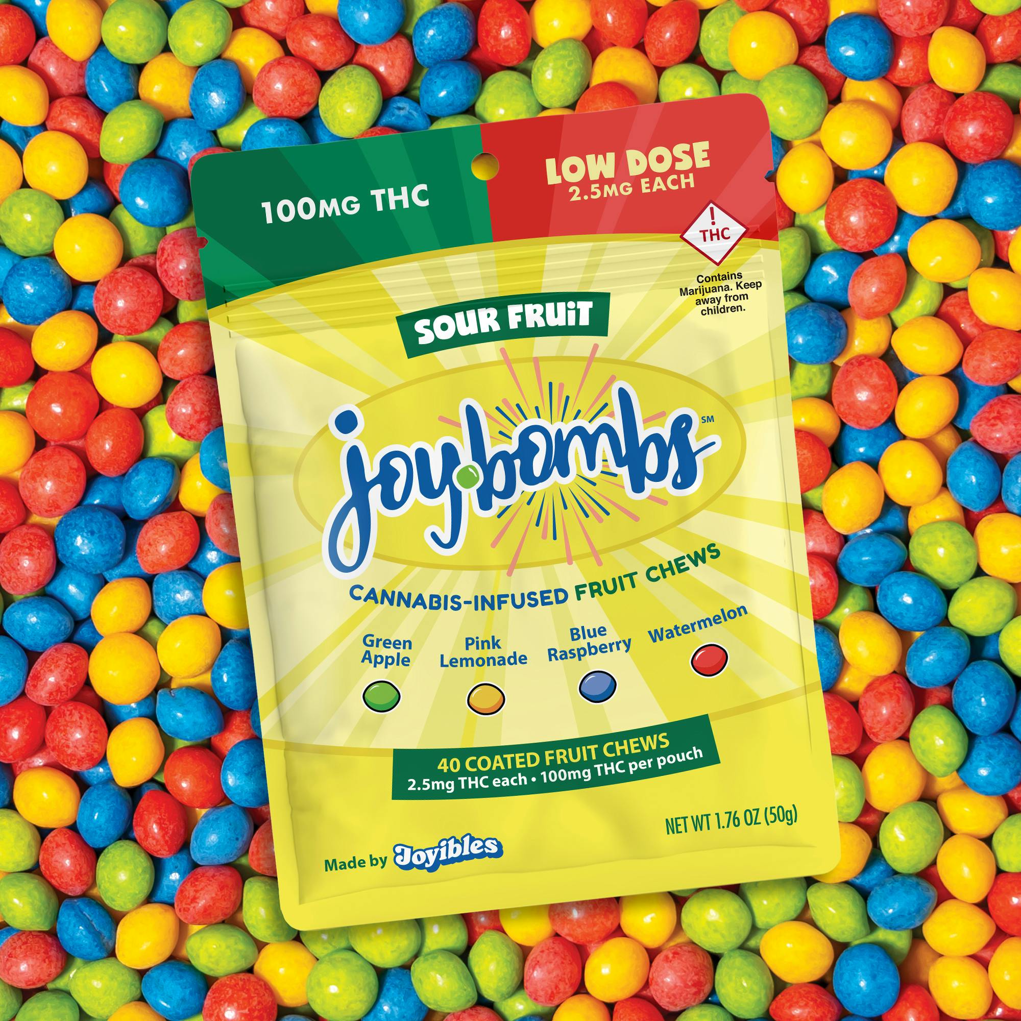 Joy Bombs Sour Fruit - 100mg THC (40pk / 2.5mg THC ea) by Joyibles