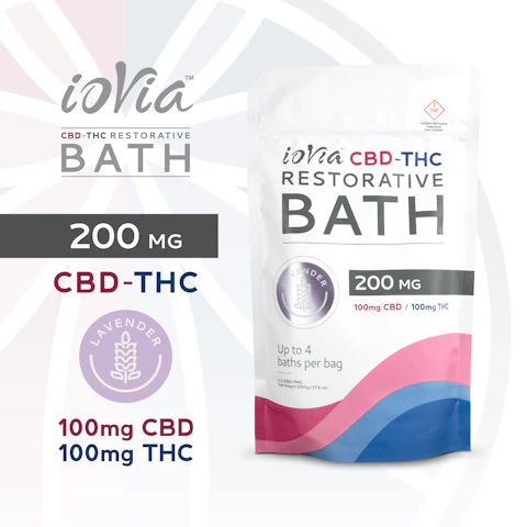 ioVia™ Restorative Bath Lavender CBD-THC (200mg / 1:1) — bath listed on the Herbs 4 You menu