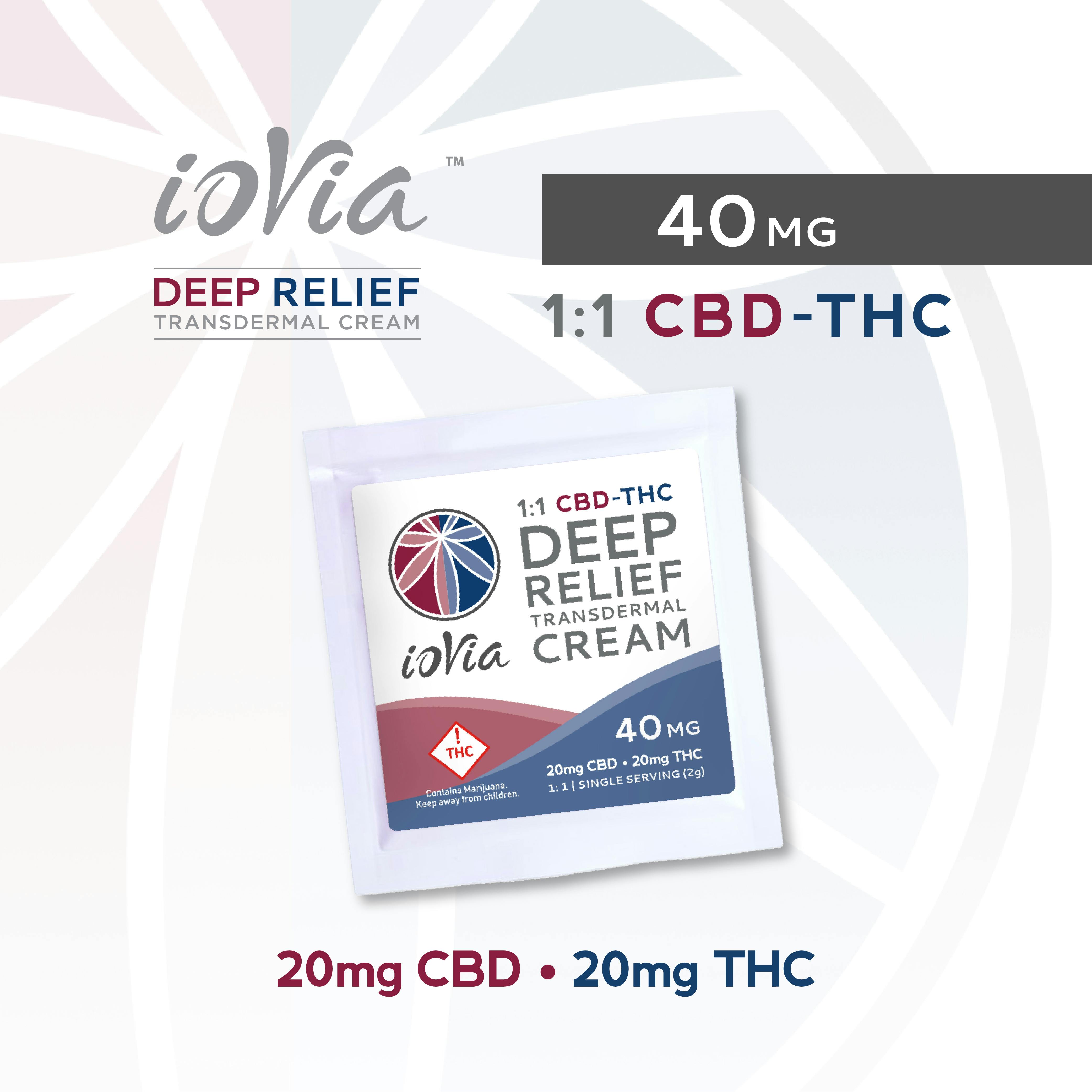 ioVia™ Deep Relief Transdermal Cream CBD-THC (40mg / 1:1)