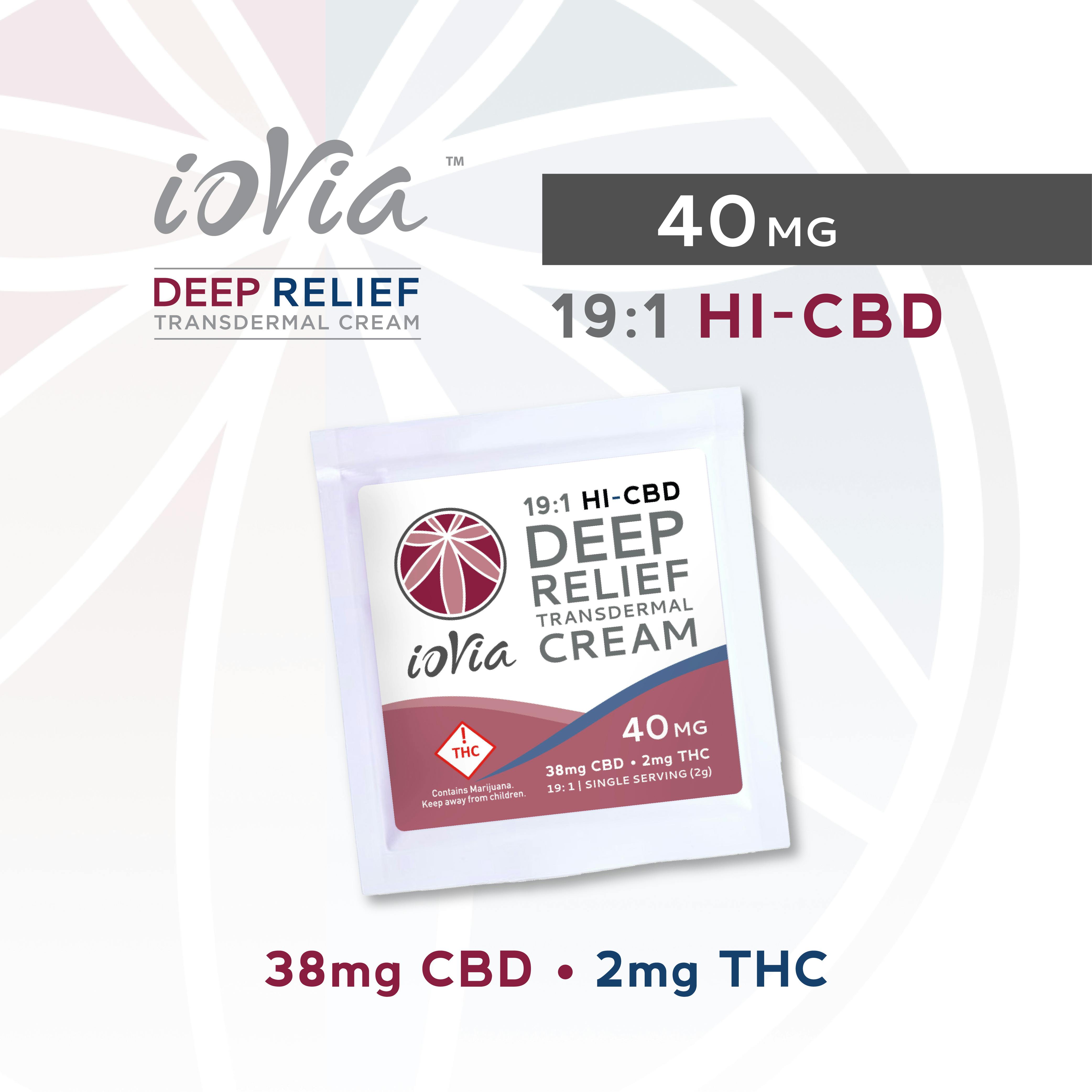 ioVia™ Deep Relief Transdermal Cream HI-CBD (40mg / 19:1)