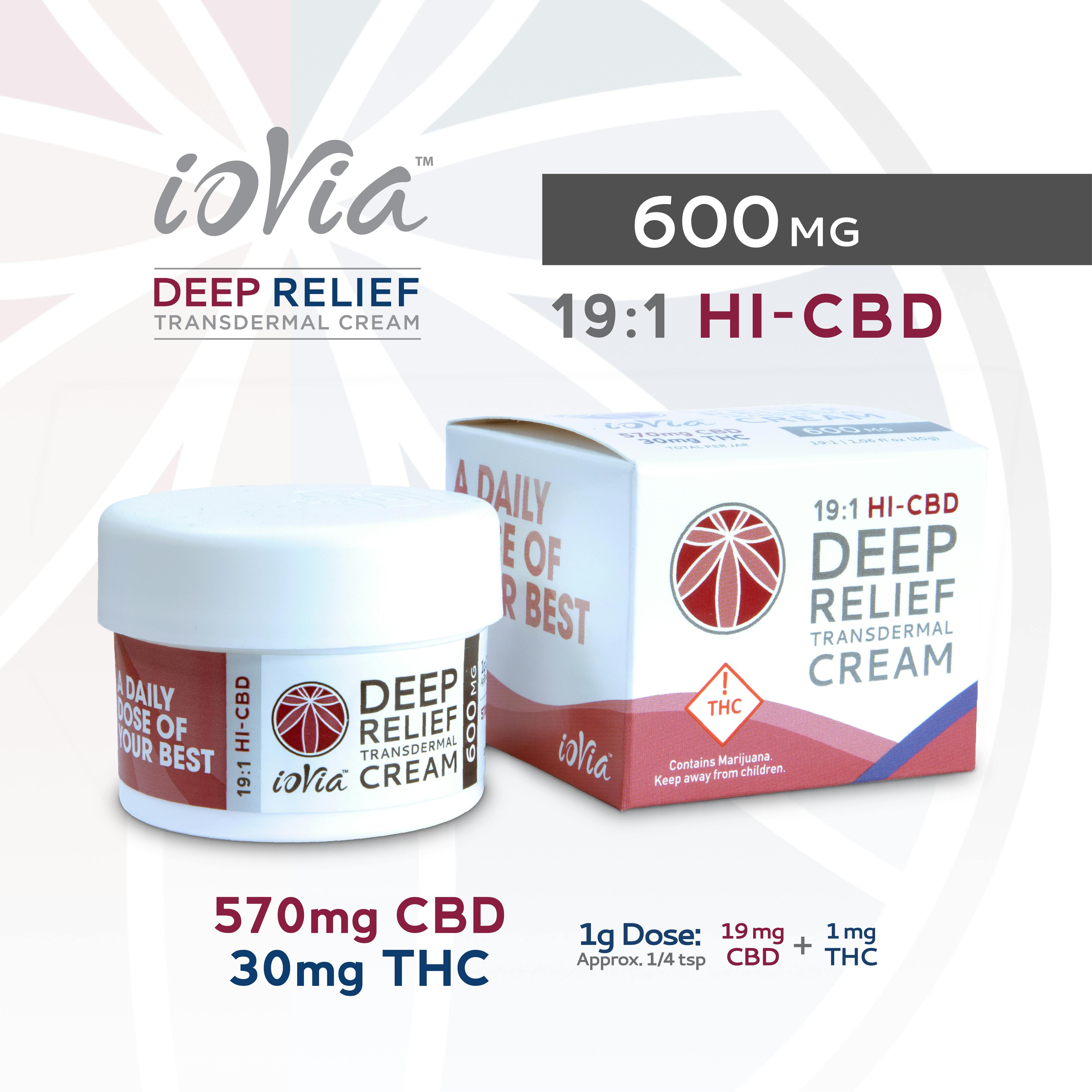 ioVia™ Deep Relief Transdermal Cream HI-CBD (600mg / 19:1)