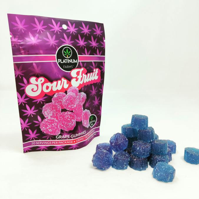 Sour Fruit Grape Gummies 2000mg Pack