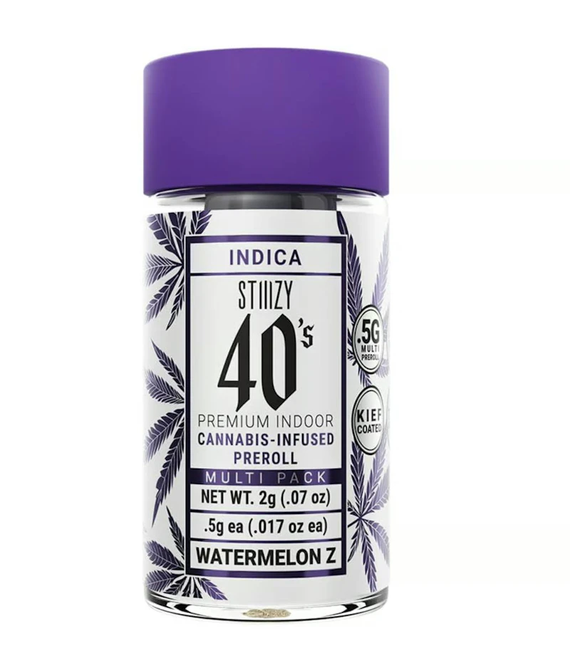 STIIIZY - WATERMELON Z - .5G 40's Infused Mini Preroll 4 Pack [2g], Infused Pre-Rolls
